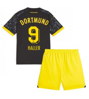 Borussia Dortmund Sebastien Haller #9 Replika Babytøj Udebanesæt Børn 2023-24 Kortærmet (+ Korte bukser)